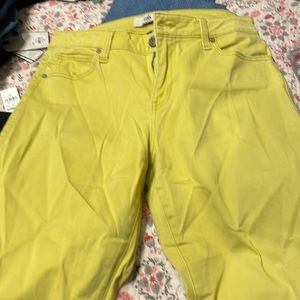 CAbi womens yellow curvy skinny ankle jeans Size 12